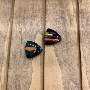Small triangle stud earrings